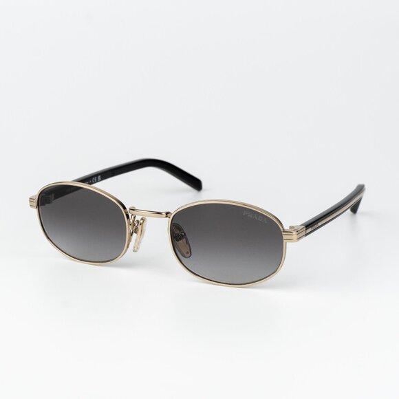 Prada Women Sunglasses Gold Grey Gradient Oval PRB53S ZVN02C NEW AUTHENTIC - Picture 5 of 14